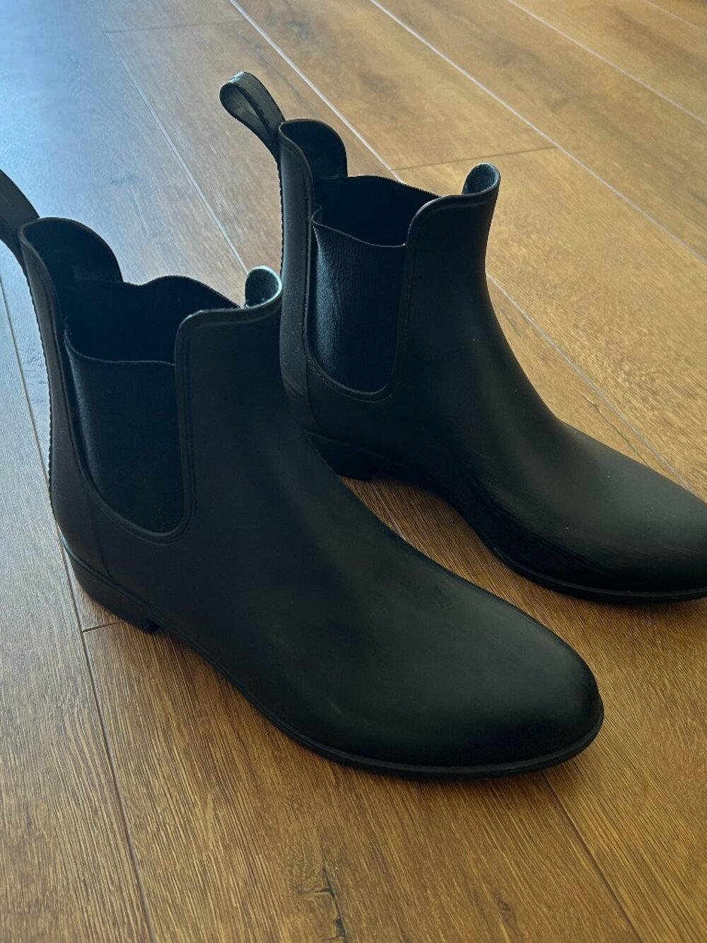 Madewell The Chelsea Rain Boots Matte Black Rubber WaterproofAnkle Womens Size 8